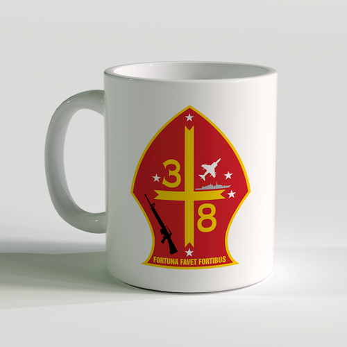 3/8 unit coffee mug, 3rd battalion 8th marines, usmc coffee mug