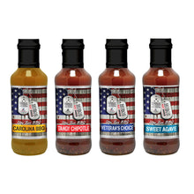 Load image into Gallery viewer, 4 Pack - Hobo&#39;s Veteran&#39;s Choice-Tangy Chipotle-Sweet Agave &amp; Carolina BBQ Mustard Sauce
