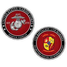 Load image into Gallery viewer, 5th Battalion 11th Marines Unit Coin, USMC 5/11 Unit Coin, Fifth Battalion Eleventh Marines Unit Coin, 5thBn 11th Marines Unit Coin
