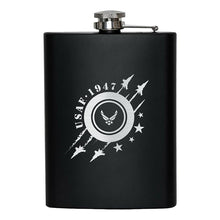 Load image into Gallery viewer, 8oz USAF Air Force Flask Matte Black
