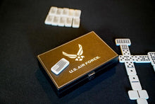 Load image into Gallery viewer, USAF Double Nine Dominoes Black Leather Box
