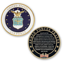 Load image into Gallery viewer, Air Force Prayer Coin-USAF Valor Challenge Coin

