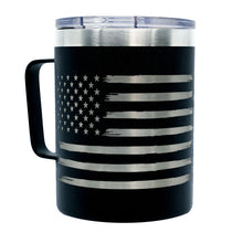 Load image into Gallery viewer, 12OZ American Flag Double Wall Travel Coffee Tumbler-Patriotic Mug with Lid-Stainless Steel Insulated Coffee Mug with Handle
