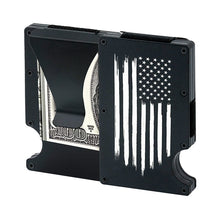 Load image into Gallery viewer, Metal RFID wallet American flag wallet with money clip
