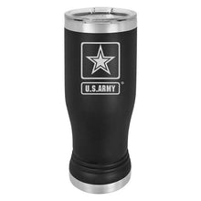 Load image into Gallery viewer, US Army 20 oz Black Double Wall Vacuum Insulated Stainless Steel Army Tumbler Travel Mug
