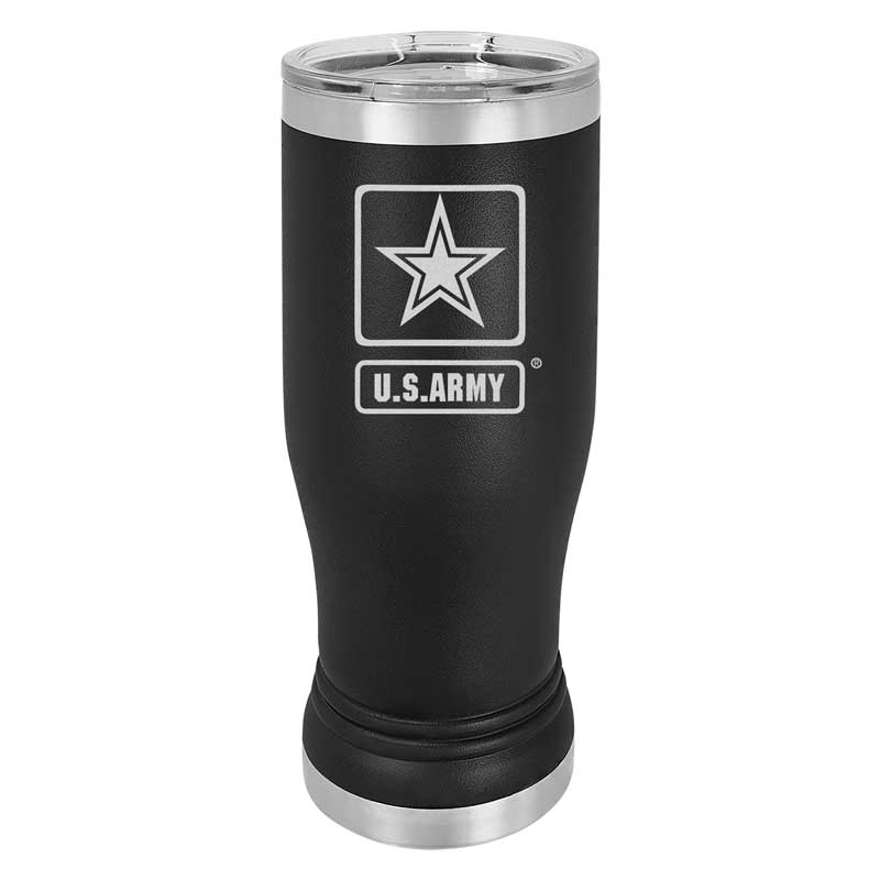 US Army 20 oz Black Double Wall Vacuum Insulated Stainless Steel Army Tumbler Travel Mug