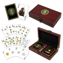 Load image into Gallery viewer, Army Playing Cards with Dice USA Gift Set
