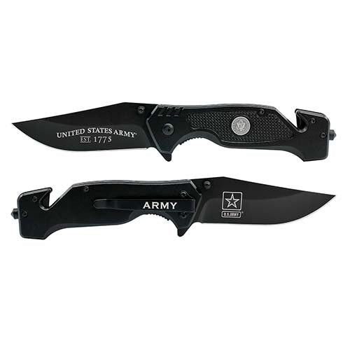 US Army Black Stainless Steel Tactical Knife
