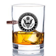 Load image into Gallery viewer, US Army Bullet Whiskey Glass – .308 Bullet - Army Rocks Glass - Soldier Gifts
