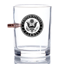 Load image into Gallery viewer, US Army Bullet Whiskey Glass – .308 Bullet - Army Rocks Glass - Soldier Gifts

