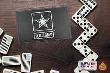 Load image into Gallery viewer, US Army Double Nine Dominoes Black Leather Box
