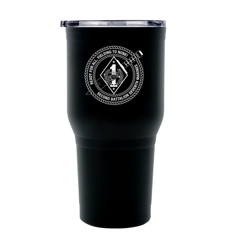 Second Battalion Seventh Marines Unit Logo tumbler, 2/7 coffee cup, 2nd Bn 7th Marines USMC, Marine Corp gift ideas, USMC Gifts for women or men 30oz
