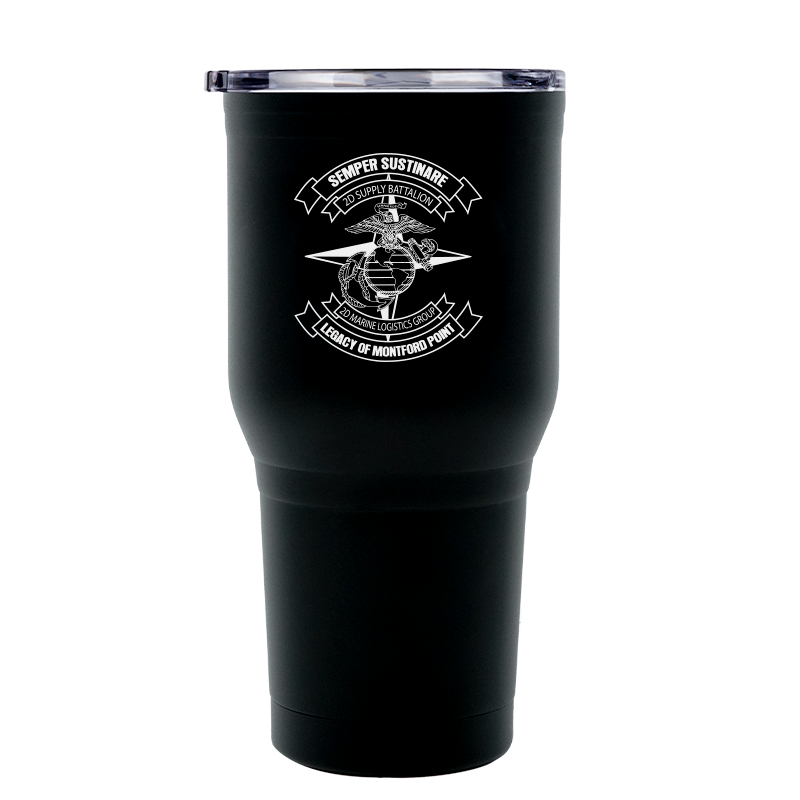 Second Supply Battalion USMC Unit Logo tumbler, 2d Supply Bn  USMC Unit Logo coffee cup, 2d Supply Battalion USMC, Marine Corp gift ideas, USMC Gifts for women