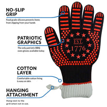 Load image into Gallery viewer, US Flag BBQ Oven Gloves Infographic
