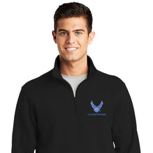 Load image into Gallery viewer, Air Force Embroidered Quarter Zip Sweatshirt-MADE IN USA
