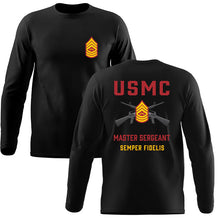 Load image into Gallery viewer, USMC Rank Long Sleeve T-Shirt - All Marine Corps Rank Insignia Available
