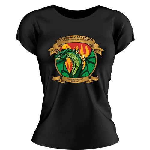 1st Supply Battalion Short Sleeve Black Unit Logo T-Shirt