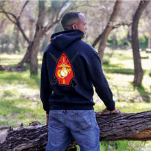 Load image into Gallery viewer, 1/8 unit sweatshirt, 1/8 unit hoodie, 1st bn 8th marines unit sweatshirt, 1st bn 8th marines unit hoodie, USMC unit gear
