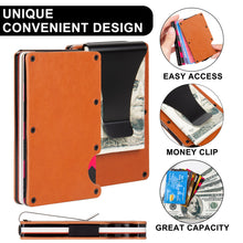 Load image into Gallery viewer, Leather RFID Blocking Metal Wallet
