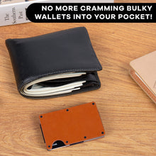 Load image into Gallery viewer, Leather RFID Blocking Metal Wallet
