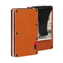 Load image into Gallery viewer, Leather RFID Blocking Metal Wallet
