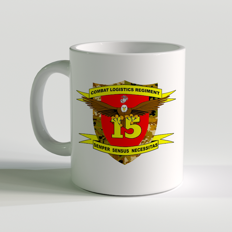 USMC CLR Unit Coffee Mug, Combat Logistics Regiment, Semper Sensus Necessitas