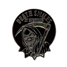 Load image into Gallery viewer, Death Smiles Coin, Death Smiles at everyone Marines smiles back, challenge coin, USMC, Marine Corps Challenge Coins, Semper Fi, Marine Corps
