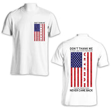 Load image into Gallery viewer, White Thank a veteran t-shirt

