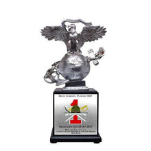 Load image into Gallery viewer, Engraved Eagle Globe &amp; Anchor Statue

