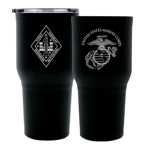 1st Combat Engineer Battalion (1st CEB) USMC Unit logo tumbler, 1st CEB coffee cup, 1st CEB USMC, Marine Corp gift ideas, USMC Gifts for men or women 30 Oz Tumbler