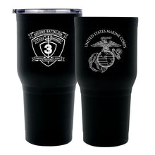 Load image into Gallery viewer, Second Battalion Third Marines Unit Logo tumbler, 2/3 coffee cup, 2d Bn 3rd Marines USMC, Marine Corp gift ideas, USMC Gifts for men or women  30oz
