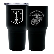 Load image into Gallery viewer, 1st MSOB USMC Unit logo tumbler, 1st Marine Special Forces coffee cup, 1st MSOB USMC, Marine Corp gift ideas, USMC Gifts for women 
