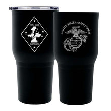 Load image into Gallery viewer, First Tank Battalion Unit USMC Unit logo tumbler, 1st Tank Bn USMC Unit Logo coffee cup, 1st Tank Bn USMC, Marine Corp gift ideas, USMC Gifts for women or men 30 oz
