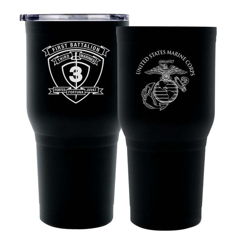 1st Battalion 3rd Marines USMC Unit Logo tumbler, 1st Battalion 3rd Marines  (1/3 USMC Unit) coffee cup, 1st Battalion 3d Marines  USMC, Marine Corp gift ideas, USMC Gifts for women