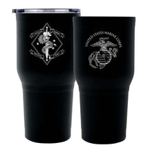 Load image into Gallery viewer, 1st Bn 4th Marines logo tumbler coffee cup travel mug
