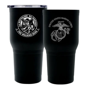1st Bn 9th Marines logo tumbler, 1/9 Marines coffee cup, 1stBn, 9th Marines USMC, Marine Corp gift ideas, USMC Gifts
