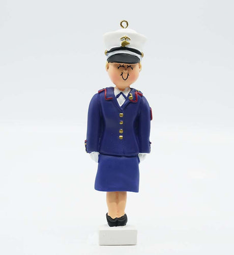 USMC Caucasian Female Marine Holiday Ornament, Marine Corps Holiday Gift for Women, USMC Female Marine Ornament