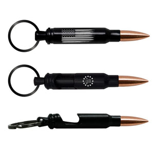 Bullet Keychain United States Flag Front Side and Back views