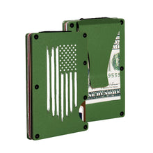Load image into Gallery viewer, OD Green American Flag RFID Blocking Metal Wallet
