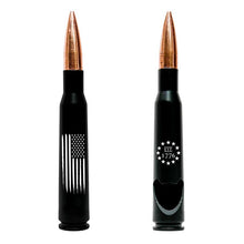 Load image into Gallery viewer, .50 Caliber Real Bullet Bottle Opener With The American Flag And Black Matte Casing
