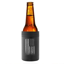 Load image into Gallery viewer, American Flag Can Cooler - Stainless Steel Torn Flag Beer Cooler
