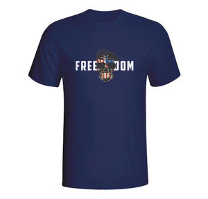 Freedom American Skull Navy Blue T-Shirt
