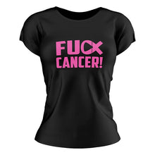 Load image into Gallery viewer, Fuck Cancer T-Shirt Black - Cancer Awareness Black Women&#39;s T-Shirt
