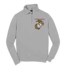 Load image into Gallery viewer, 1/4 zip USMC pullover, 1/4 zip usmc sweatshirt.  Marine Corp Gifts for men
