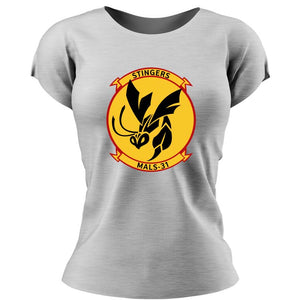 Marine Aviation Logistics Squadron 31 (Mals-31) Women's Unit Logo T-Shirt, MALS-31 Stingers USMC Unit logo, MALS-31 Marines USMC Stingers