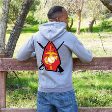 Load image into Gallery viewer, 1/8 unit sweatshirt, 1/8 unit hoodie, 1st bn 8th marines unit sweatshirt, 1st bn 8th marines unit hoodie, USMC unit gear
