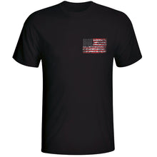 Load image into Gallery viewer, grunge style American Flag USA Black T-Shirt
