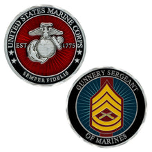 Load image into Gallery viewer, Gunnery Sergeant Of Marines, USMC GySgt Rank Coin, USMC GySgt Coin, Gunnery Sergeant Of Marines

