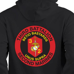 3d Bn 2d Marines  USMC Unit hoodie, 3d Bn 2d Marines logo sweatshirt, USMC gift ideas for men, Marine Corp gifts men or women 3rd Bn 2nd Marines black