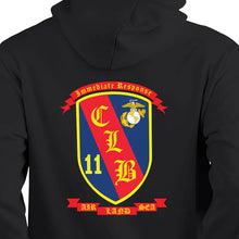 Load image into Gallery viewer, CLB-11 USMC Unit hoodie, Combat Logistics Battalion 11 logo sweatshirt, USMC gift ideas for men, Marine Corp gifts men or women CLB-11
